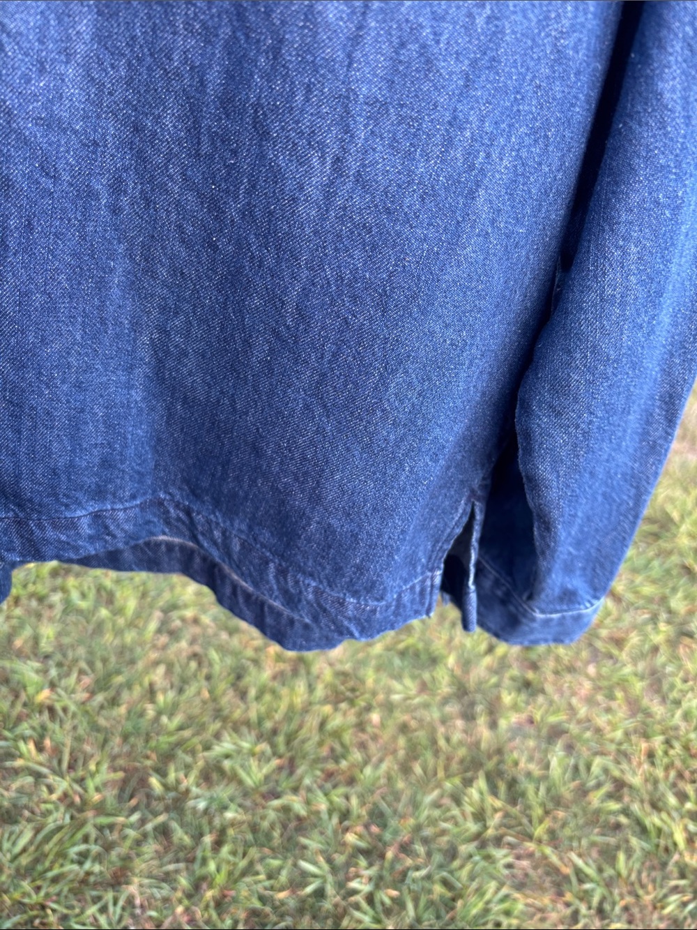 Long Sleeve Denim Pullover Shirt - Classic Blue - Picture 10 of 10